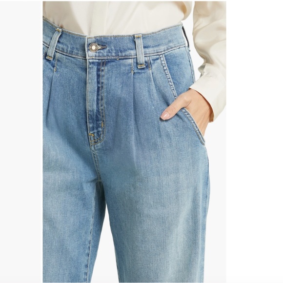 NWOT $425 Nili Lotan Flora High Waist Trouser Jeans in Faded Wash - 29 Regular! - Picture 6 of 8